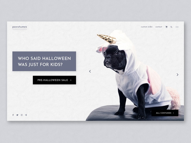 Puppy Costumes Landing Page