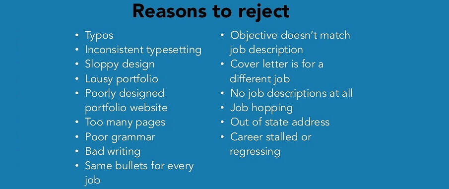 Reasons to reject