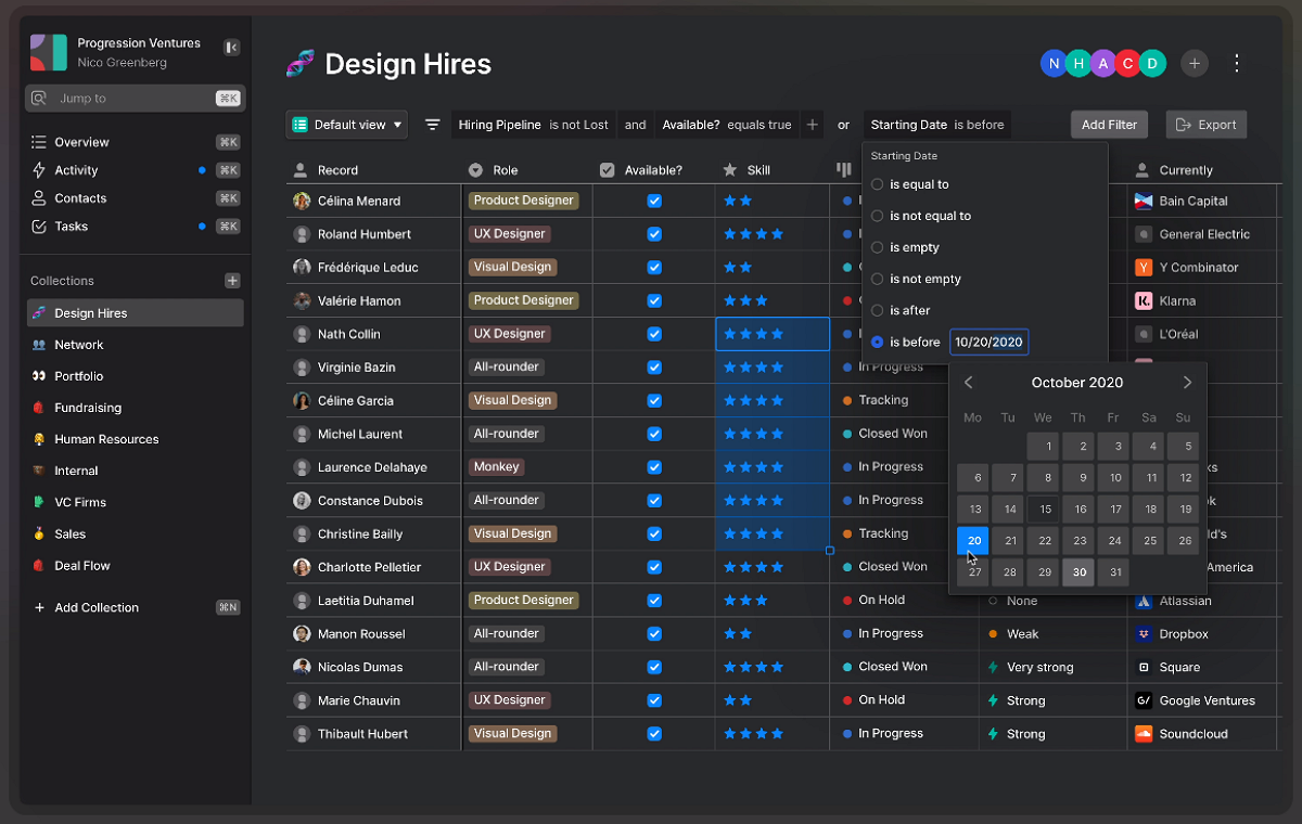 Dark Mode Table