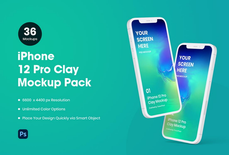 iPhone 12 Pro Clay Mockup Pack