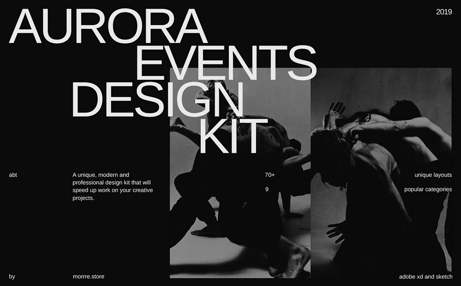 Aurora Events Design Kit Sketch & Adobe XD