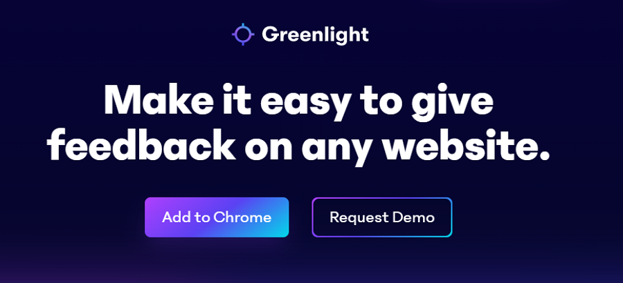 Website landing page with a dark blue background