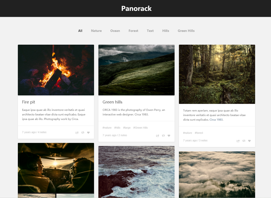 Panorack Responsive Grid Website