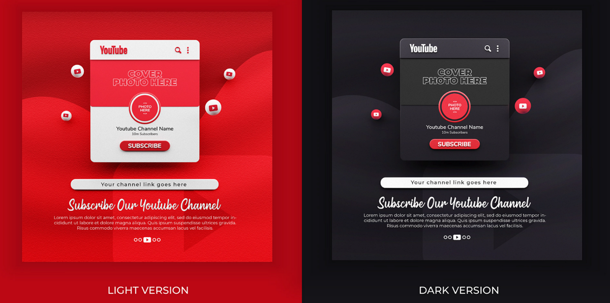 Subscribe Youtube Channel Mockup Template