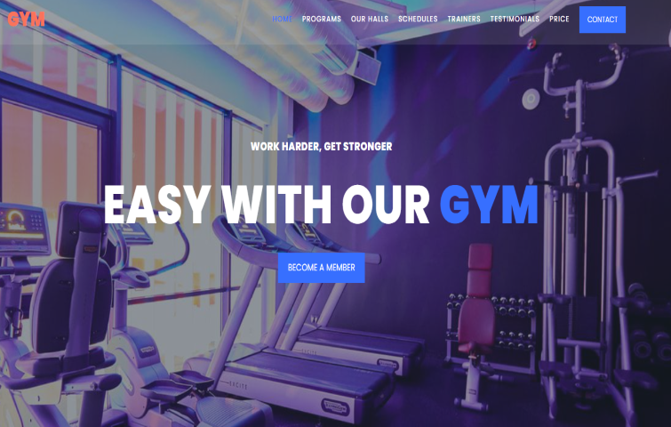 14. GYM - Free Fitness Landing Page