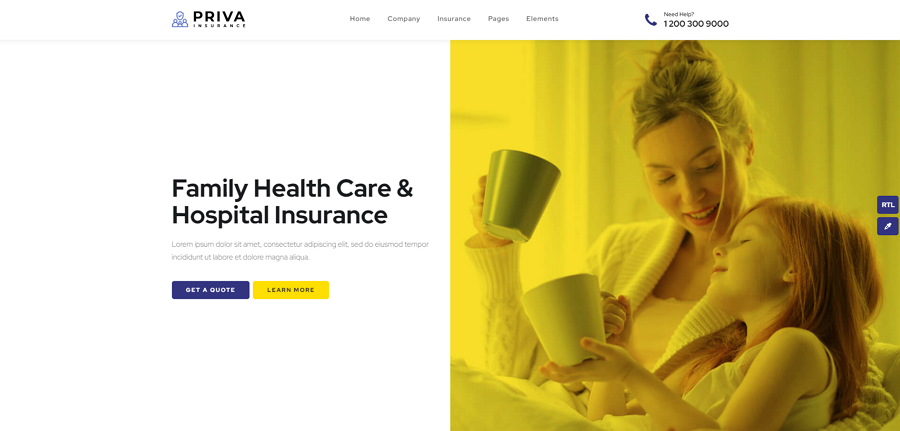 Priva Insurance Company Website Template