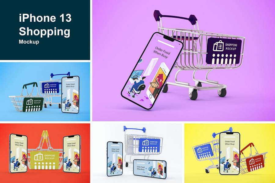 Free IPhone 13 Shopping Mockups