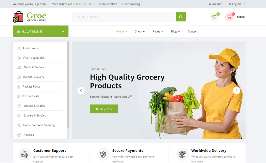 Lege Grocery Store Website Template
