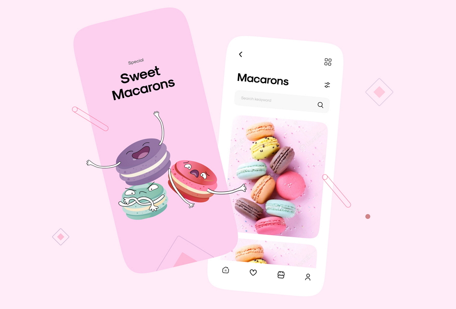 Sweet Macaron App Design