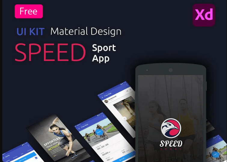 Free Material Design Sport App UI Kit
