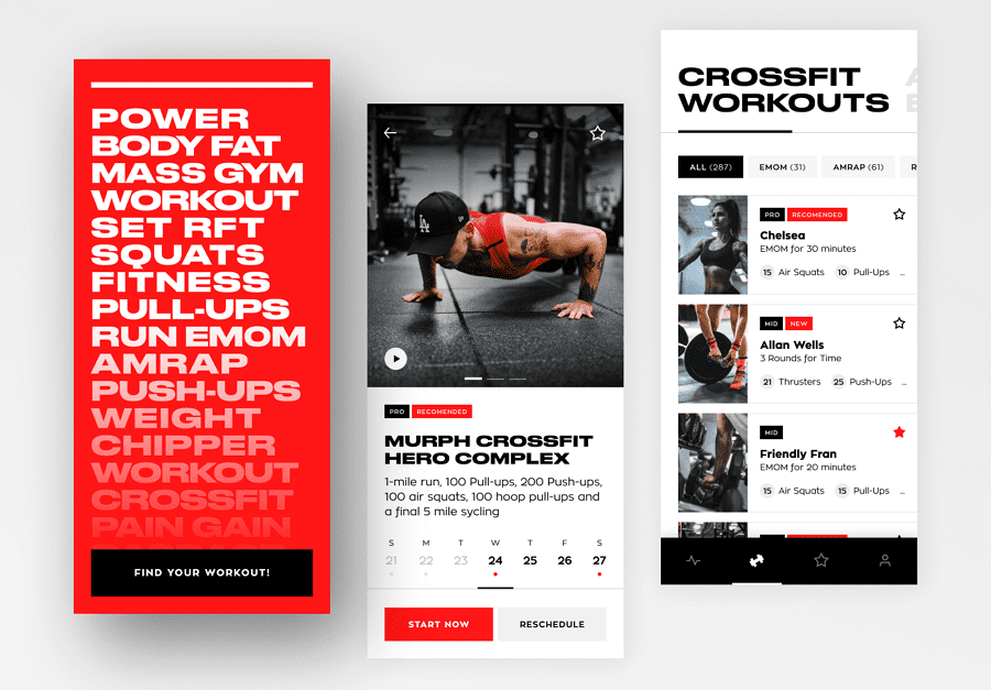 HardClub Crossfit Mobile App Concept