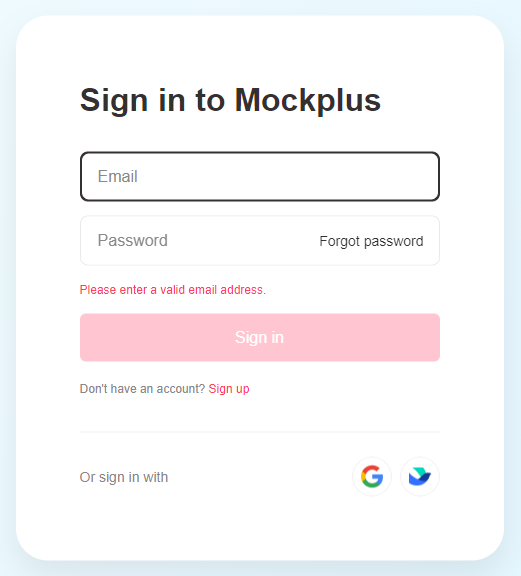 Sign in to Mockplus