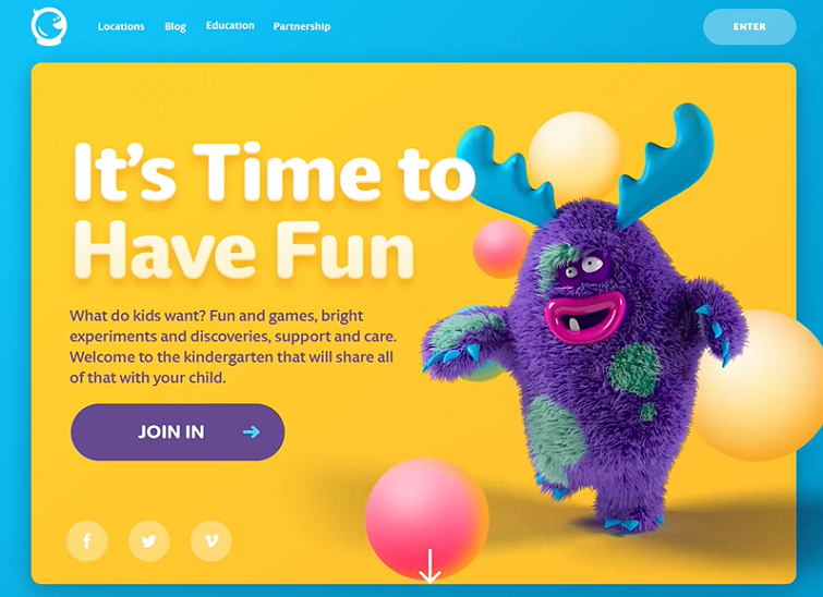 Children 's Website with Bright Colors