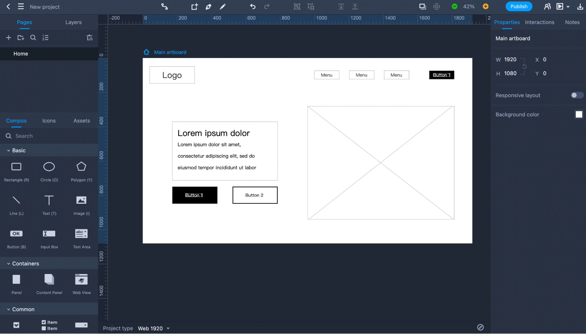 Adding contextual details on wireframe