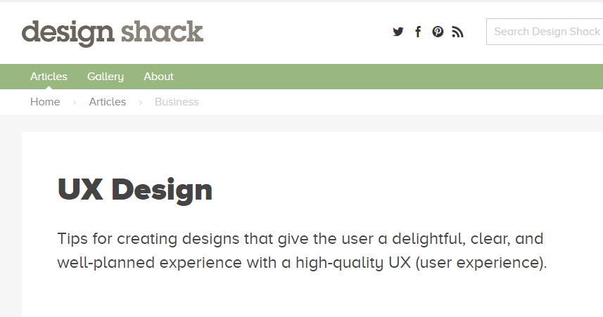 UX blog- Design Shack