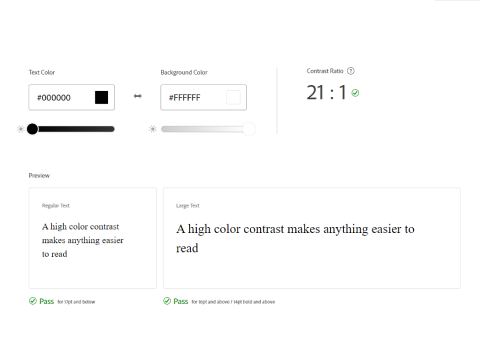 Color contrast analyzer by Adobe