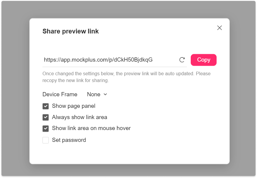 Share links and set preview preferences