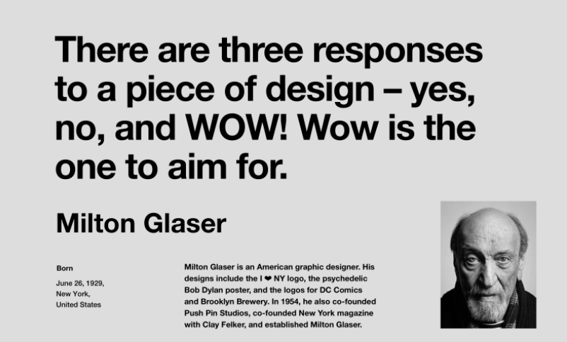 web design quotes from Milton Glaser