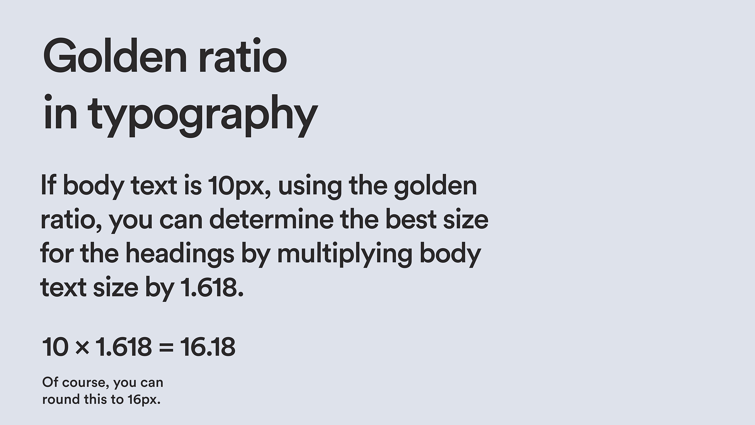 Define text size using the golden ratio