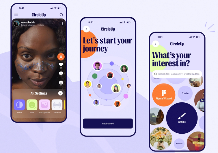 An onboarding design from an AR-Based Social Newwork app